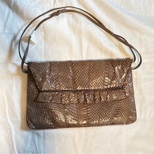 Vintage Brown Snake Print Bag